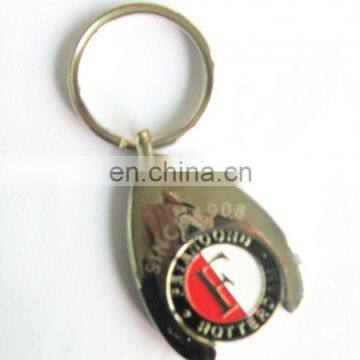 Zinc alloy supermarket shopping trolley coin keychain