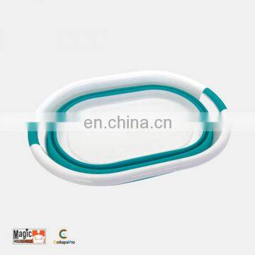 27L Plastic Collapsible Household Laundry Basket Storage Container photo-3