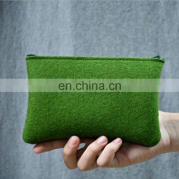 simple style Mini Felt zipper pouch wallet for women make up bag