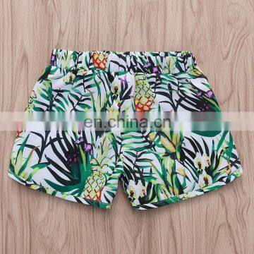 2019 Summer Girls Palm Leaf Pineapple Cardigan Tops t Shirt & Shorts 2pc Short Sleeve Kids Cardigan Set photo-2