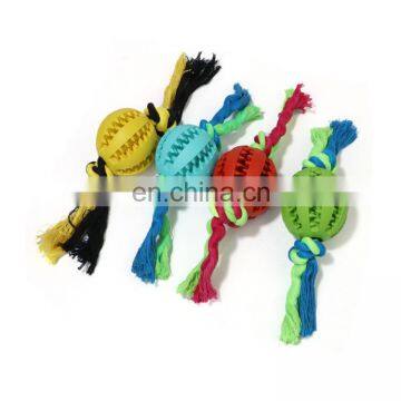 Dental treat soft rubber tooth cleaning dog knot ball toys