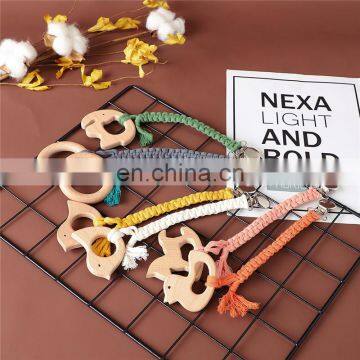 Crochet Baby Pacifier Chain Wooden Animal Baby Pacifier Clip photo-2