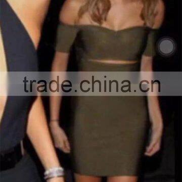2016 hot selling off shoulder backless hollow out bandage dress