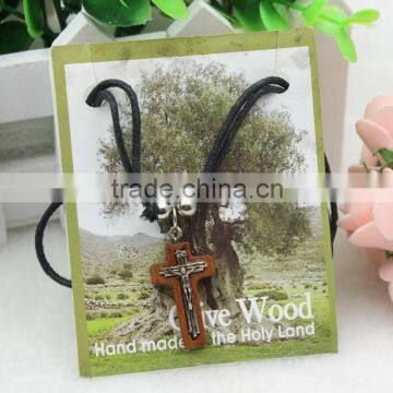 Religious Wooden Cross Necklace