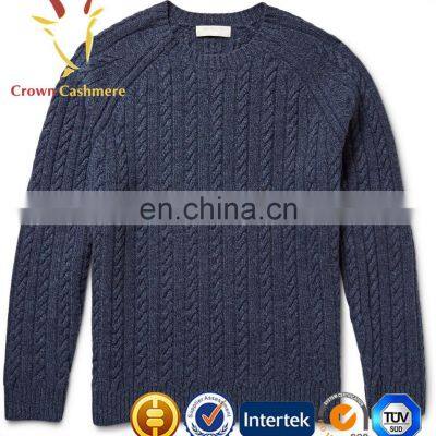 Winter Thick Cashmere Cable Knit Sweater Men photo-3