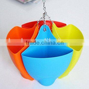 4 Pcs Hanging Chain Planter Indoor Outdoor Basket Flower Plant Pot Planter (4 in 1)