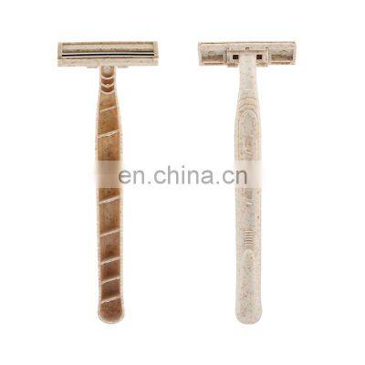 wheat color rubber handle  wholesale mens shaving disposable razors