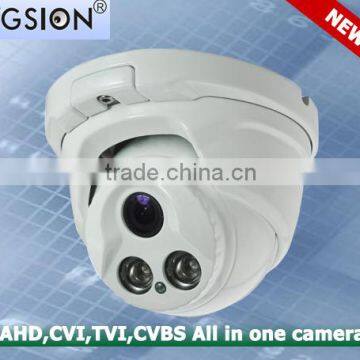 6/4/8/12mm CS HD lens 720P TVI-AHD-CVI-CVBS All in one Dome Camera