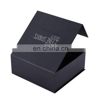 Custom Black Magnetic Closure Cardboard Gift Packaging Box Design With Hot Stamping Logo photo-5
