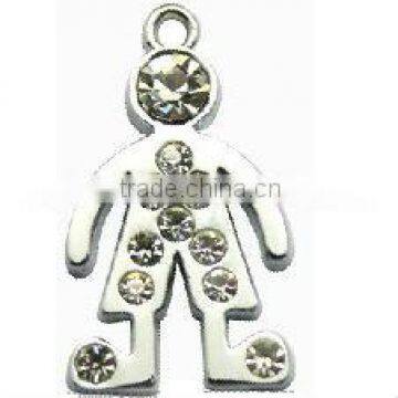 DIY rhinestone alloy boy pendant (sh-094)