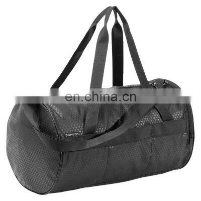 Custom Heavy Duty Large Fitness Travel Duffle Bag Waterproof Black Nylon Mens Sports Gym Duffel Bag