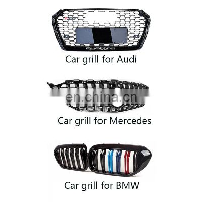 Car grill for Audi for Mercedes for BMW high quality auto parts ABS material front grill Upgraded version ready to ship