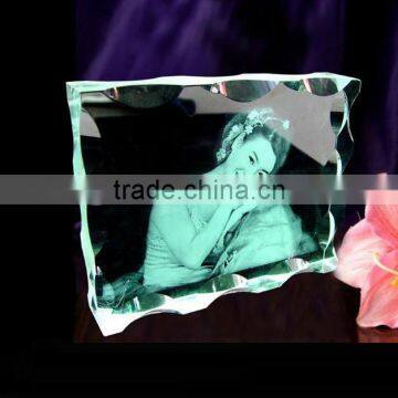 Etched glass photo gifts crystal 3D engraving photo frame gifts