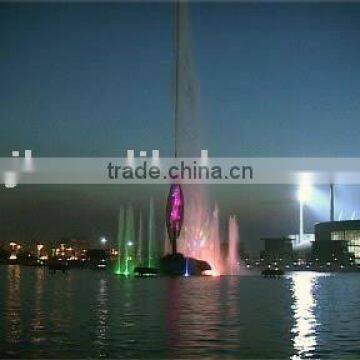 Hundred-meter High-jet Fountain Built in Taida Artificial Lake, Tianjin City - Olympic Stadium.