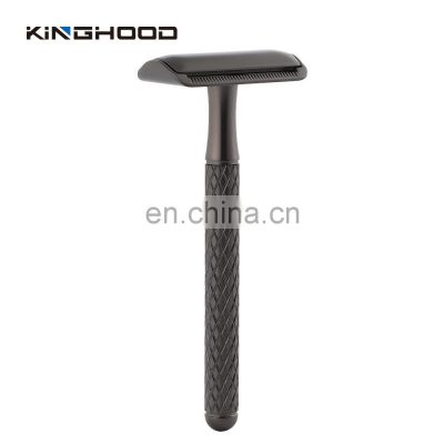 Black shaving metal safety razor