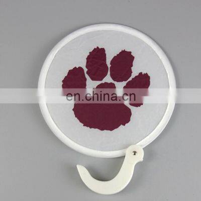 Round Hand Fans Wholesale Mini Nylon Foldable Plastic Hand Fan With White Side photo-2