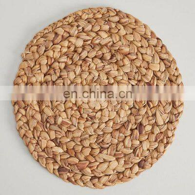 Vintage Handwoven Round Placemat From Water Hyacinth Wall Decor Natural Home Decor, Boho Hanging Wall Decoration wholesale