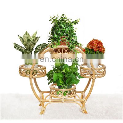 Hot Sale Wicker Stand For Plants rattan boho indoor plant stand Retro Rattan Planter Basket Wholesale