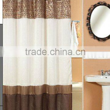 PIECED SHOWER CURTAIN WITH MATCHING WINDOW CURTAINS