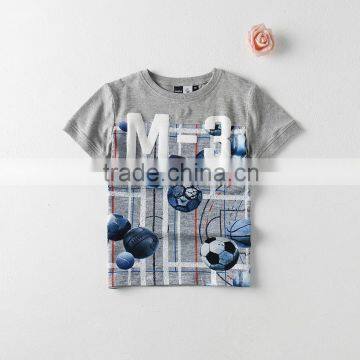 boys t-shirt with all over printing, puff print on front, 95%cotton 5% spandex high quality