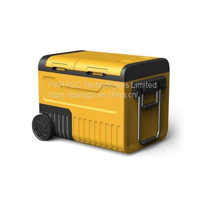 45L DC 12V/24V Compressor Fridge Mobile Freezer Refrigerator With Pull Rod & Wheels Car Home Dual Use photo-2