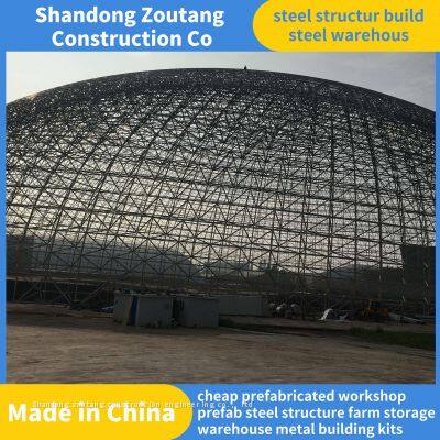 Prefabricated Steel Space Frame Truss Roof Dome and Arch Steel Structure Plant Workshop Warehouse Building