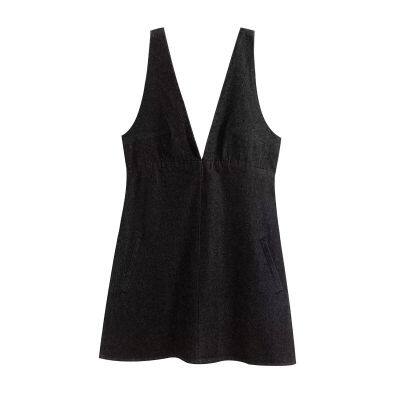 European and American style women's clothing new fashion denim wide shoulder lead mini dress for women