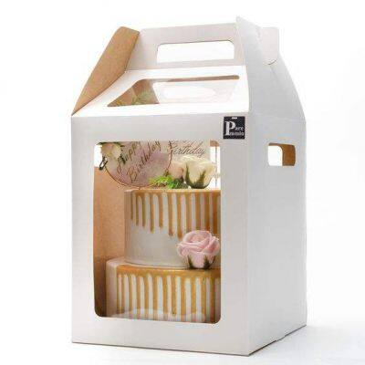 Bakery Food Cardboard Package Cake Paper Box Donuts Candle Jars Packing Gable Delivery Cakes Boxes