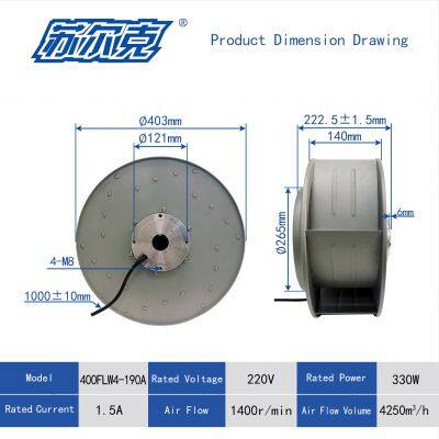 400 mm Size Steel in Kenya Multi-Wing Backward Curve Centrifugal Fan Blower photo-2