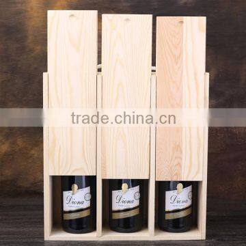 Handmade Three Bottles Slid Cover Wood Wine Packing Gift Box Supplier's Choice photo-4