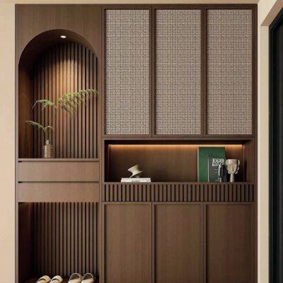 Customized Song-style Aesthetic Pure Solid Wood Skeleton Line Cabinet Doors - Manufacturer of Door-wall Cabinets With a Single Door Reaching the Ceiling at 2.75 Meters photo-5