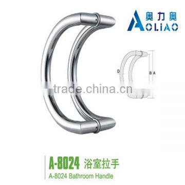 High quality Stainless Steel mirror or sand polish bathroom sliding glass shower door handles