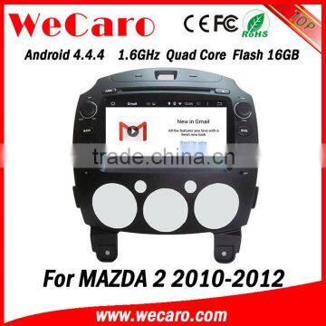 Wecaro Android 4.4.4 car dvd 8inch 1024 * 600 for mazda 2 audio system WIFI 3G 16GB Flash 2010-2012