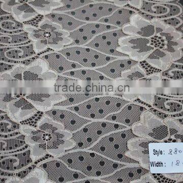 Fancy Designs Nylon Lace Fabric for Women Plain,french Style Warp Knitting Lace Fabric