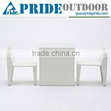 White Wicker Furniture Set Wholesale Poly Rattan Furniture Outdoor Rattan Table And Chair 3 Piece