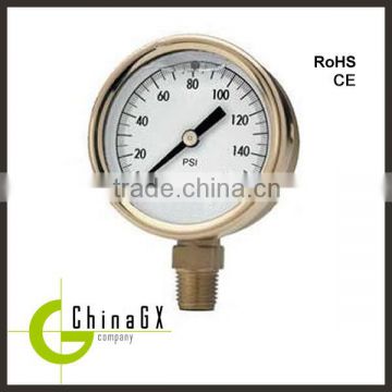 economical brass 250mm watertight glycerine pressure gauge