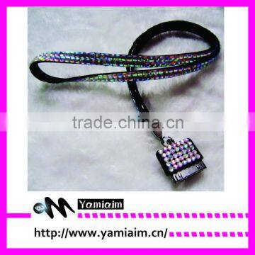 Crystal Bling Rhinestone Lanyard With custom charm pattern