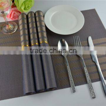 Lastic Gray Square Europe Placemat of One Pack PVC Mat Kitchen Restaurant Dining Table Mat for Home or Hotel photo-5