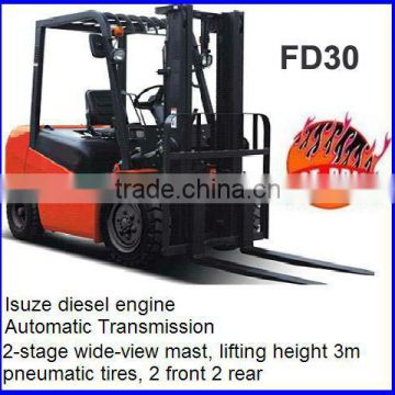 3ton Forklift truck,Japan ISUZU engine,FREE SPARE PARTS