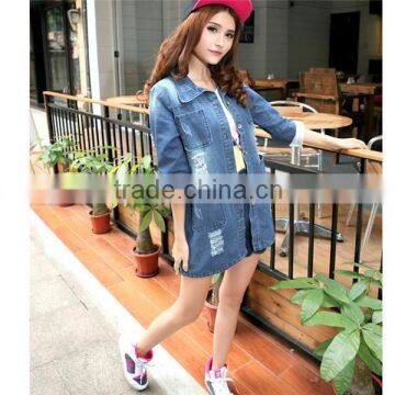 DJ213781 2014 China Wholesale Hot Selling Blue Denim Jacket Women /Lady Denim Jacket