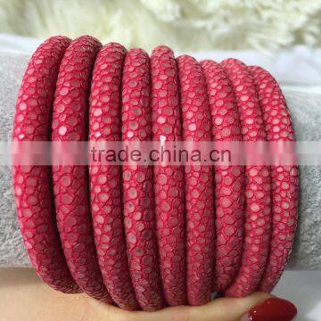 2016 Top Sale Pink Stingray Leather Skin High End Jewelry Sting Design Material 4mm 5mm 6mm Thickness Leather