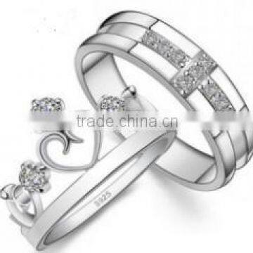 White Gold Plated king and queen engagement and wedding ring FQ-9035                        
                                                Quality Choice