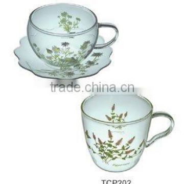 Glass Painting Cup with handle