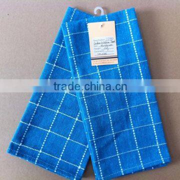 100%cotton cheap bule check kitchen towel