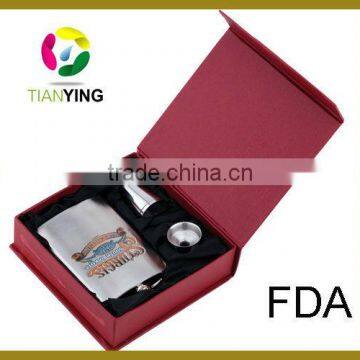 Hot best promotional gift stainless steel hip flask set
