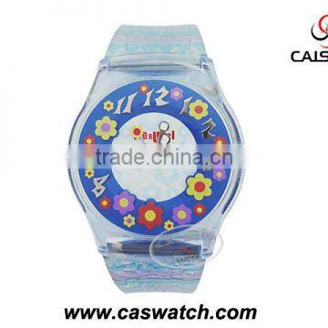 Super slim fashion plastic watch design for children