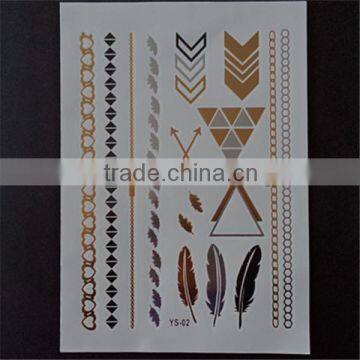 YS Flash Tattoos Newest Temporary gold silver tattoos