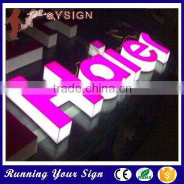 Shop outdoor used 3D custom acrylic led edge lit sign