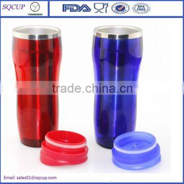 14oz Stainless Steel Inner and Plastic Outer Travel Coffee Mug Bpa Free Starbucks Tumbler With Lid Enamel Mug photo-2