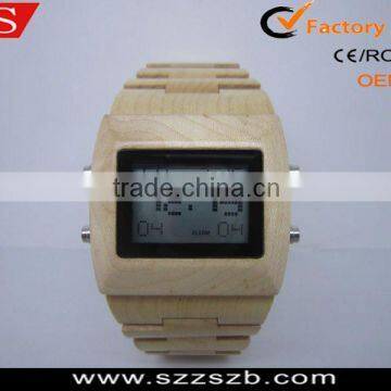 Fashion Maple Wooden Digital LED Watch